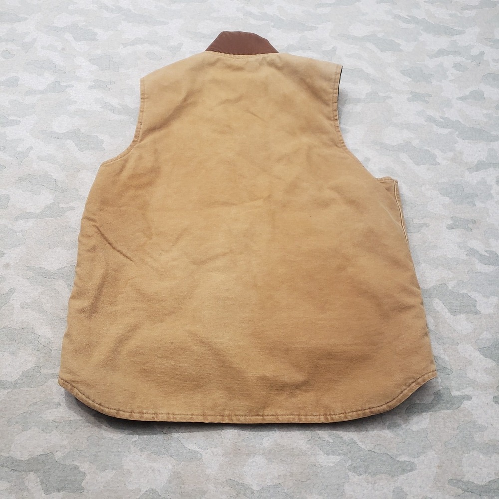 Vintage Carhartt Vest Mens Large Tall Brown Full Zip Diamond Quilted Workwear - Picture 6 of 10